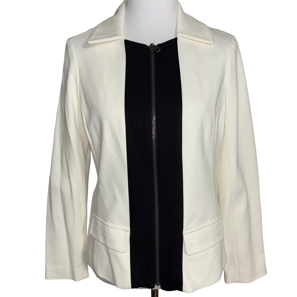 Chico's Cream and Black Blazer